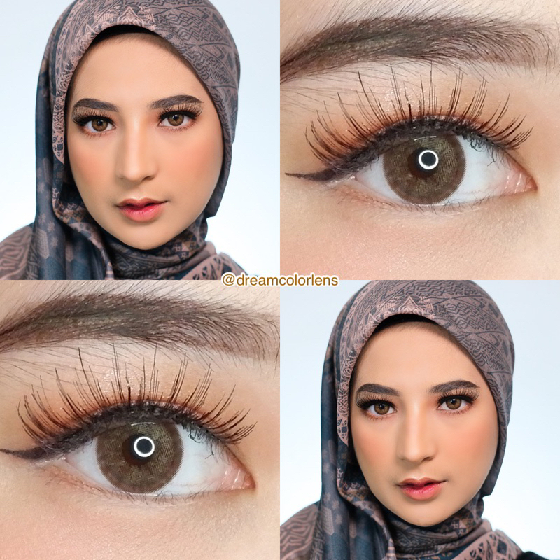 Softlens EOS Elin 3Tones Brown / Coklat Normal Minus Beda Minus