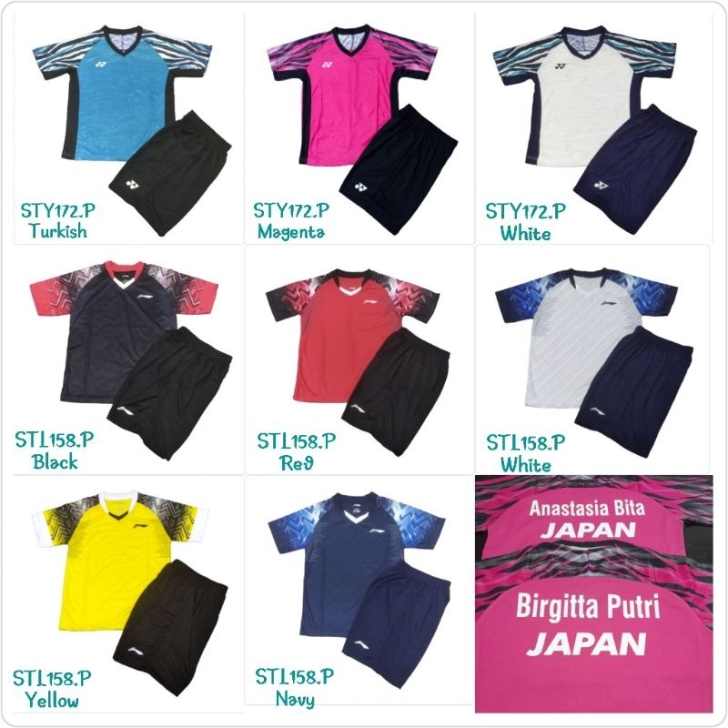 Setelan Badminton Kids Setelan Bulutangkis Anak Setelan Baju Celana Badminton Swiss Open Jojo Ginting Junior / Setelan Anak Bulutangkis Indonesia Open Ahsan Hendra STL158 STV245 STY282 / Baju Olahraga Anak / Kaos Anak Murah / Pakaian Olahraga Anak