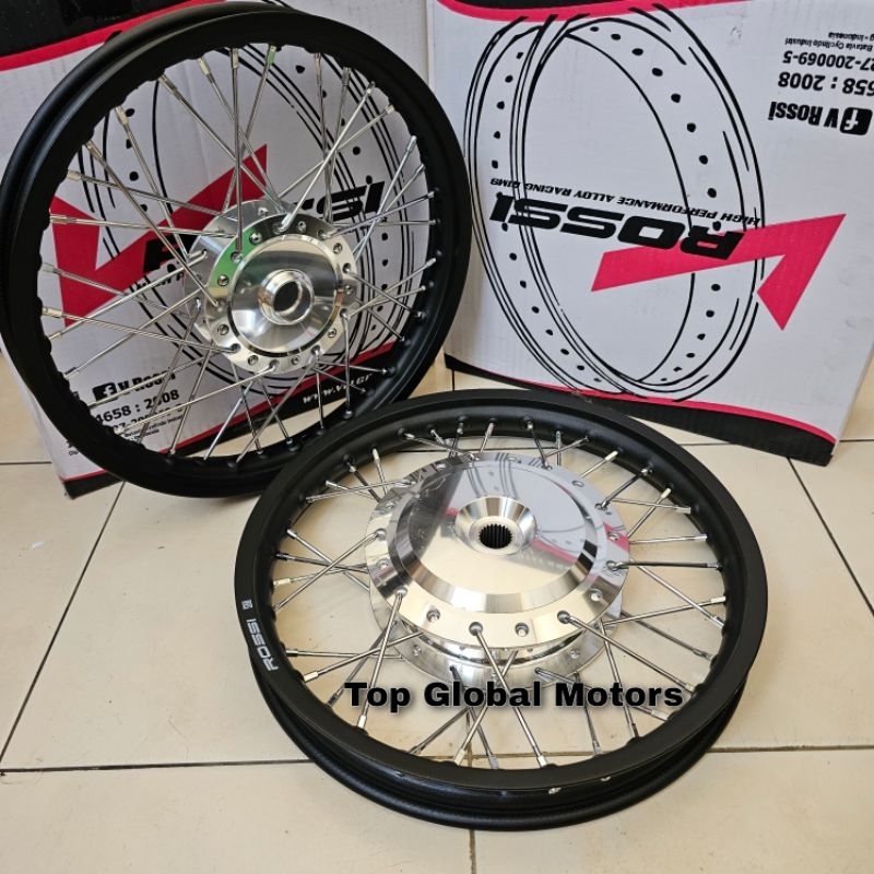 VELG RING14 BEAT VARIO SCOOPY VARIO 125/150 SEPASANG KOMPLIT MEREK ROSSI ORIGINAL