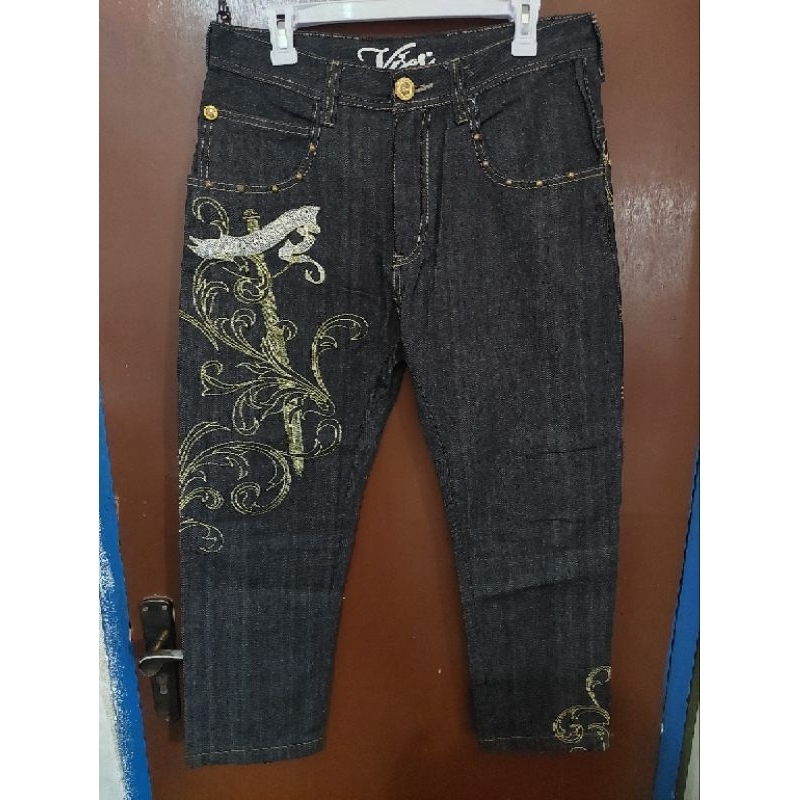 Celana Panjang Jeans Crown Holder Bordir