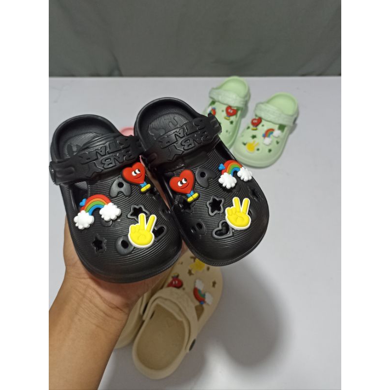 (COD) Sandal karet Anak BAIM variasi mainan /Sandal Selop Anak dengan tali belakang size 18-29