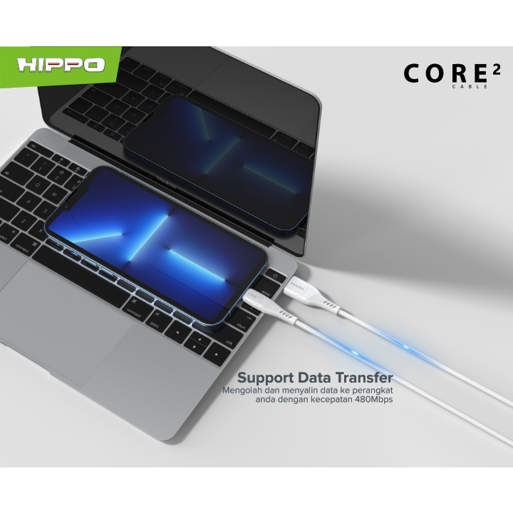 Hippo Core2 Kabel Data &amp; Cable Charger Quick Charge Fast Charging 3.0 2.1A
