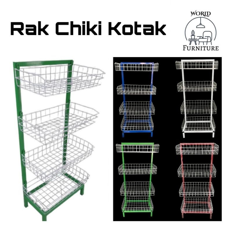 Rak Chiki Kotak/Rak display/Rak 4 susun/Rak serbaguna