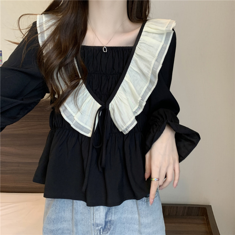 MOOGU ♡ Blouse korea temperamen atasan wanita fashion top