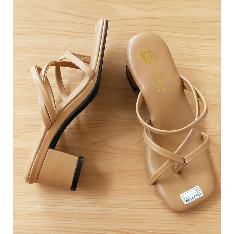 SANDAL TALI SILANG HAK TAHU 5 CM