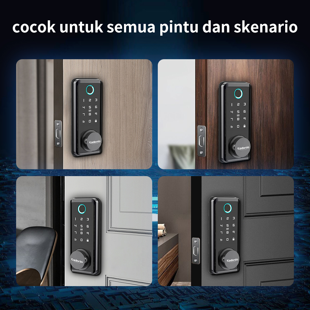 Kadonio Kunci pintu kunci pintar Digital lock TUYA Kontrol kunci pintu Sidik Jari Smart doorlock kunci pintu fingerprint