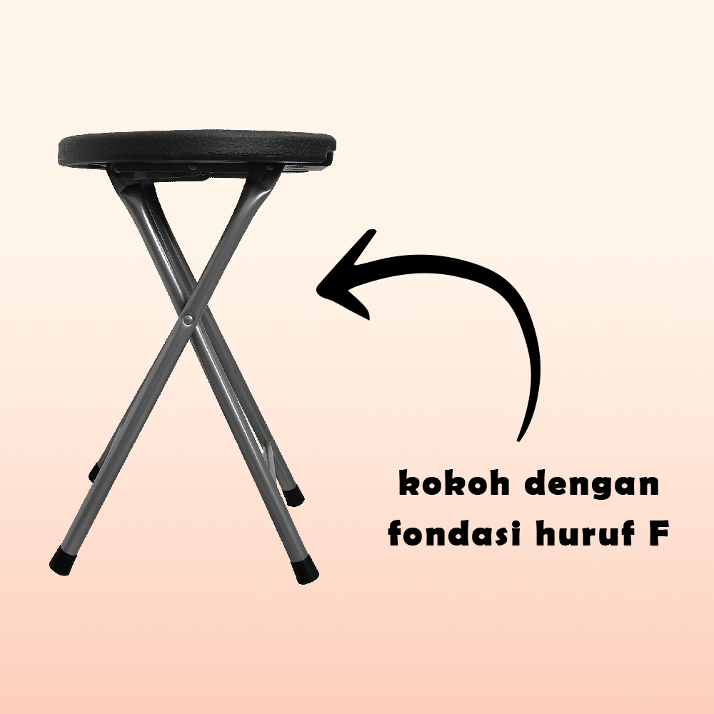 Kursi Lipat Portable Tanpa Sandaran Kursi Lipat Indoor Outdoor F03