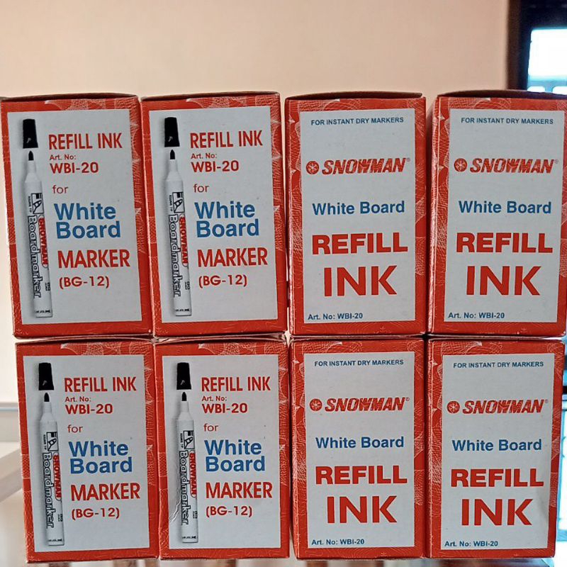 

Tinta Snowman White Board Marker (Refill/ isi ulang tinta INK) warna hitam