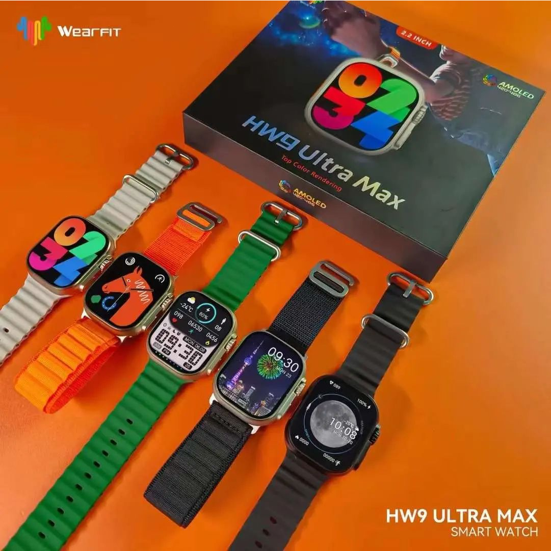 AMOLED✅HW9 Ultra Max 49mm Series8  2.2inch Men Dock Compass Heart Rate Monitor NFC Sports Always on display Smartwatch