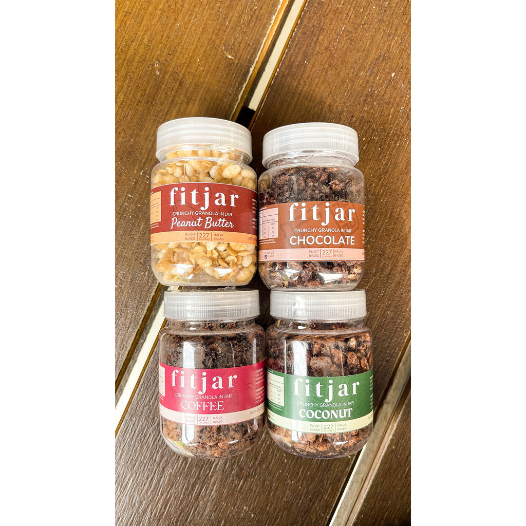 

BUY 4 GET 1 - FITJAR CRUNCHY GRANOLA IN JAR - SARAPAN SEHAT RENDAH KALORI - SNACK SEHAT - SNACK ANAK