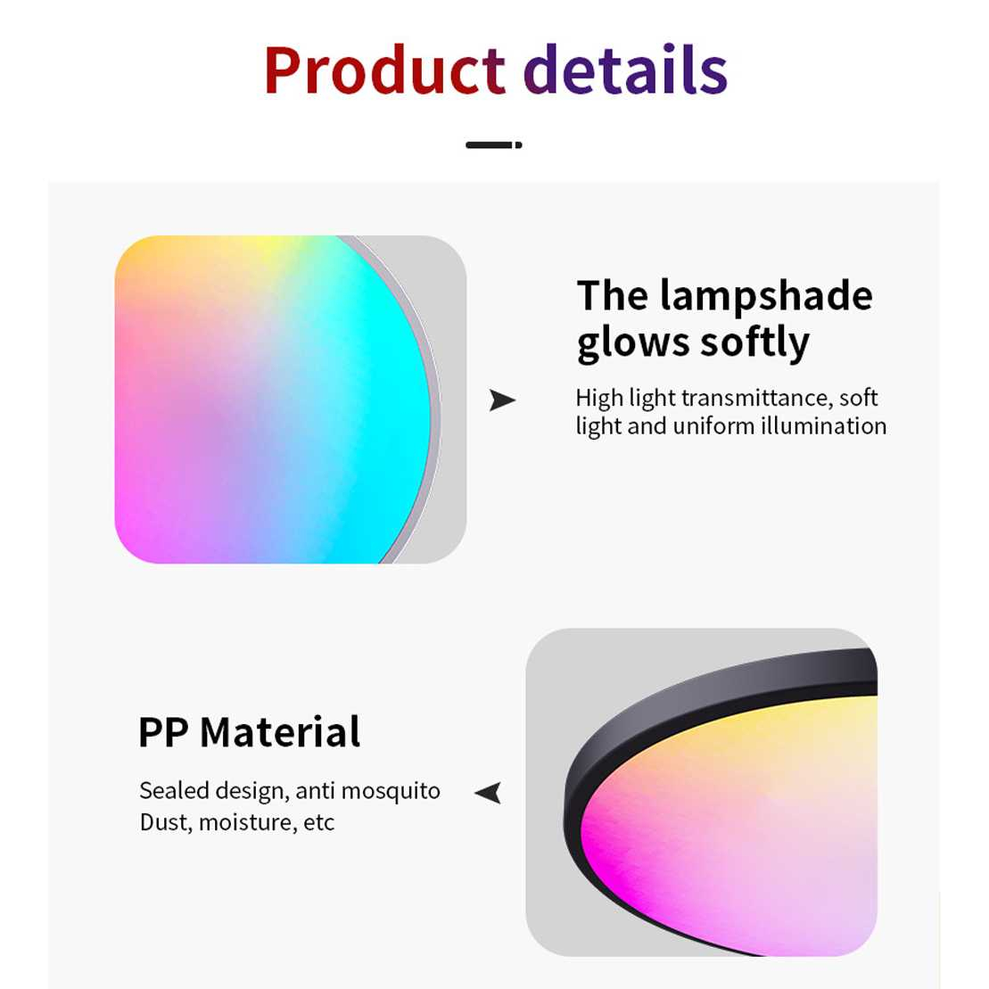 Lampu Plafon Minimalis LED Smart Lamp RGBCW 240V 24W Lampu Warna Warni Mode Cerdas Kontrol Suara Berkualitas