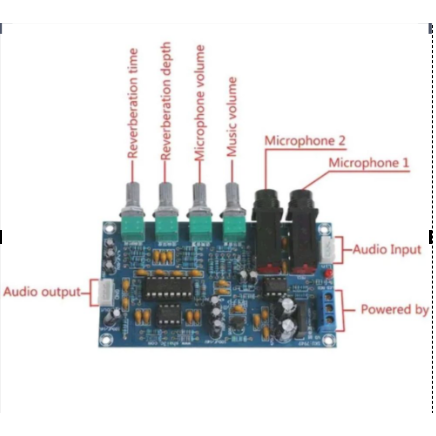 Rangkaian kit Echo reverb Mic hi-fi komponen No 1
