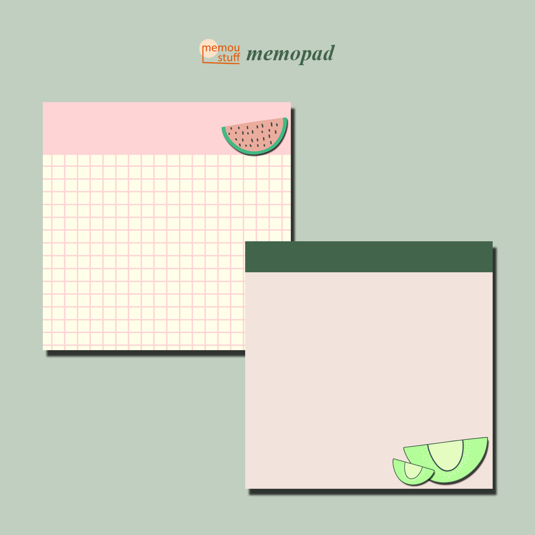 

[memoustuff] memopad cute simple aesthetic fruit | 24
