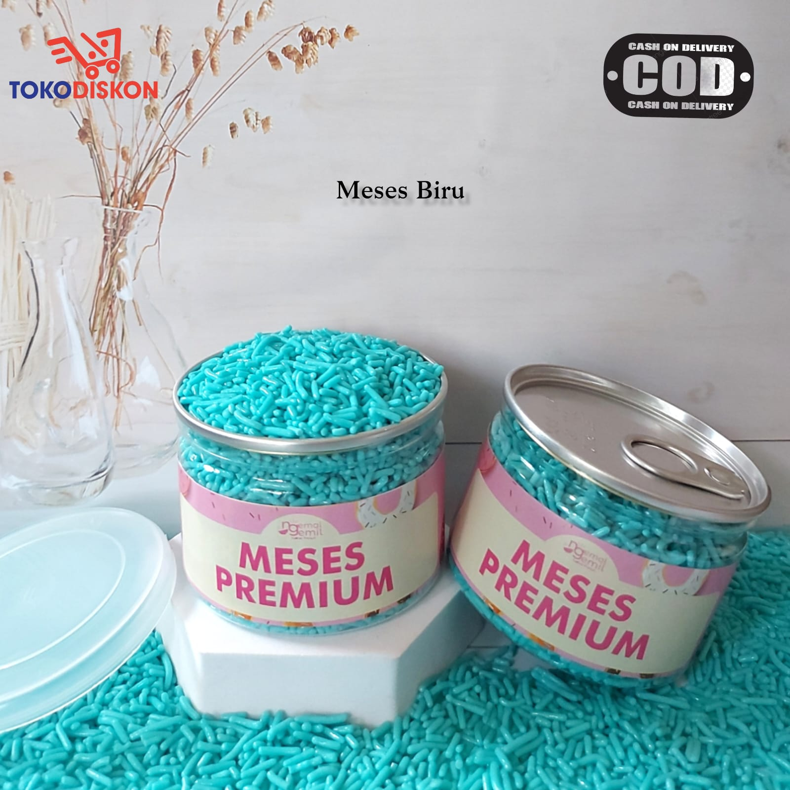 

Can Meses Warna Biru Butiran Coklat Sprinkle Topping Kue Donut Bolu Kualitas Premium