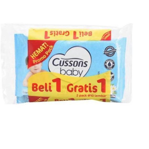 Tisu Basah Cussons Baby Wipes 10's Beli 1 Gratis 1 / Promo Tissue Tisu Basah Cusson Baby Wipes