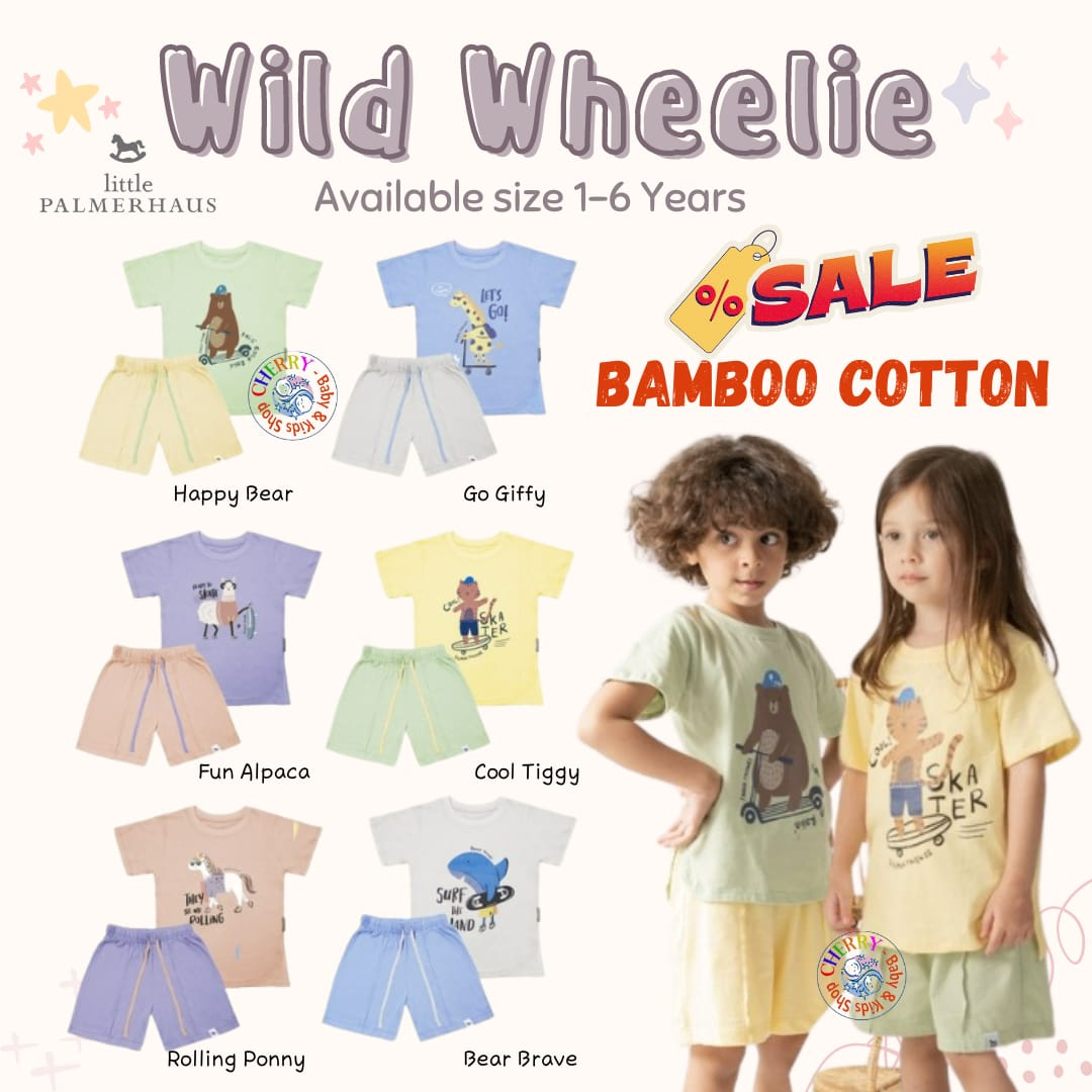 Little Palmerhaus 1-6 Tahun Wild Wheelie Set Setelan Pendek Anak TERMURAH CBKS