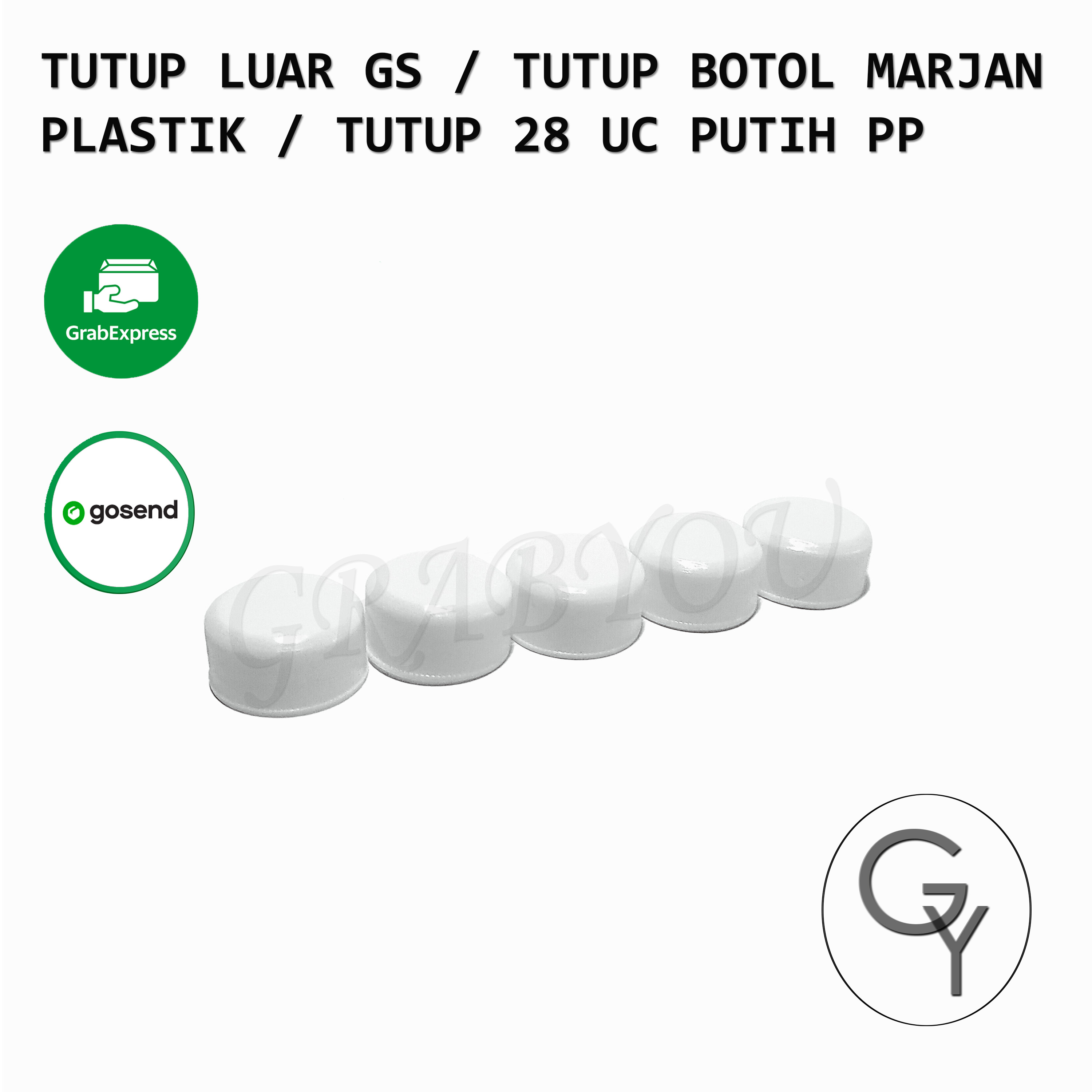 1kg Tutup Luar GS/Tutup Botol Marjan Plastik/Tutup 28 UC Putih PP