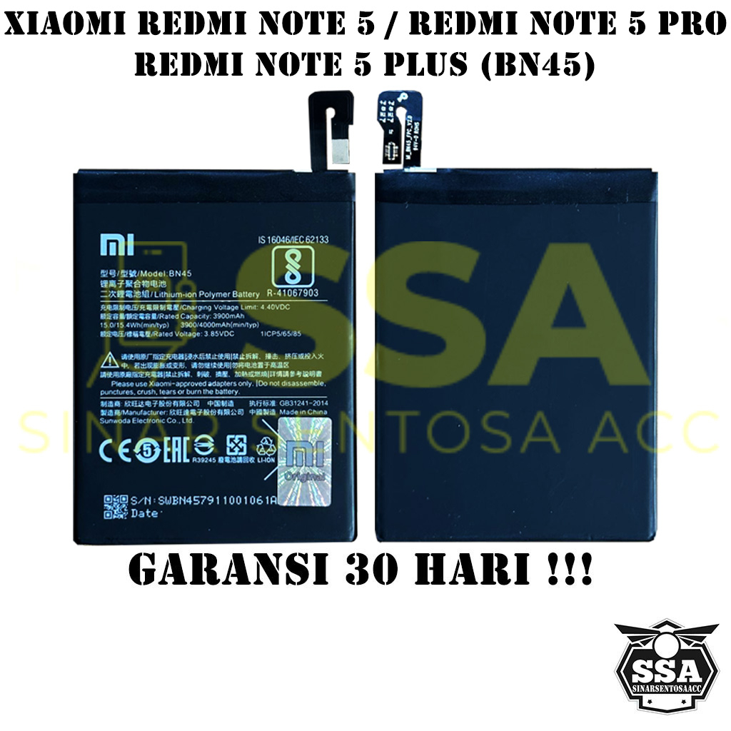 Baterai Original 100% BN45 Xiaomi Redmi Note 5 Note 5 Pro Note 5 Plus BN45 BN 45 Batre Batrai Xiao Mi Ori HP Garansi AWET MURAH