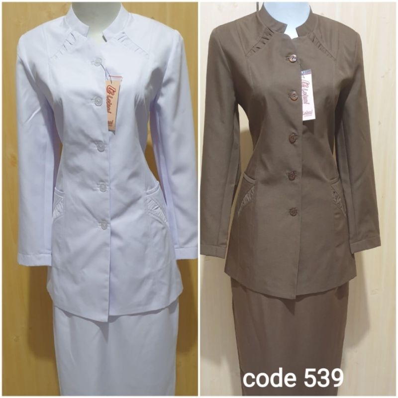 blazer Pemda tua, seragam perawat putih blazer lolani kode 539
