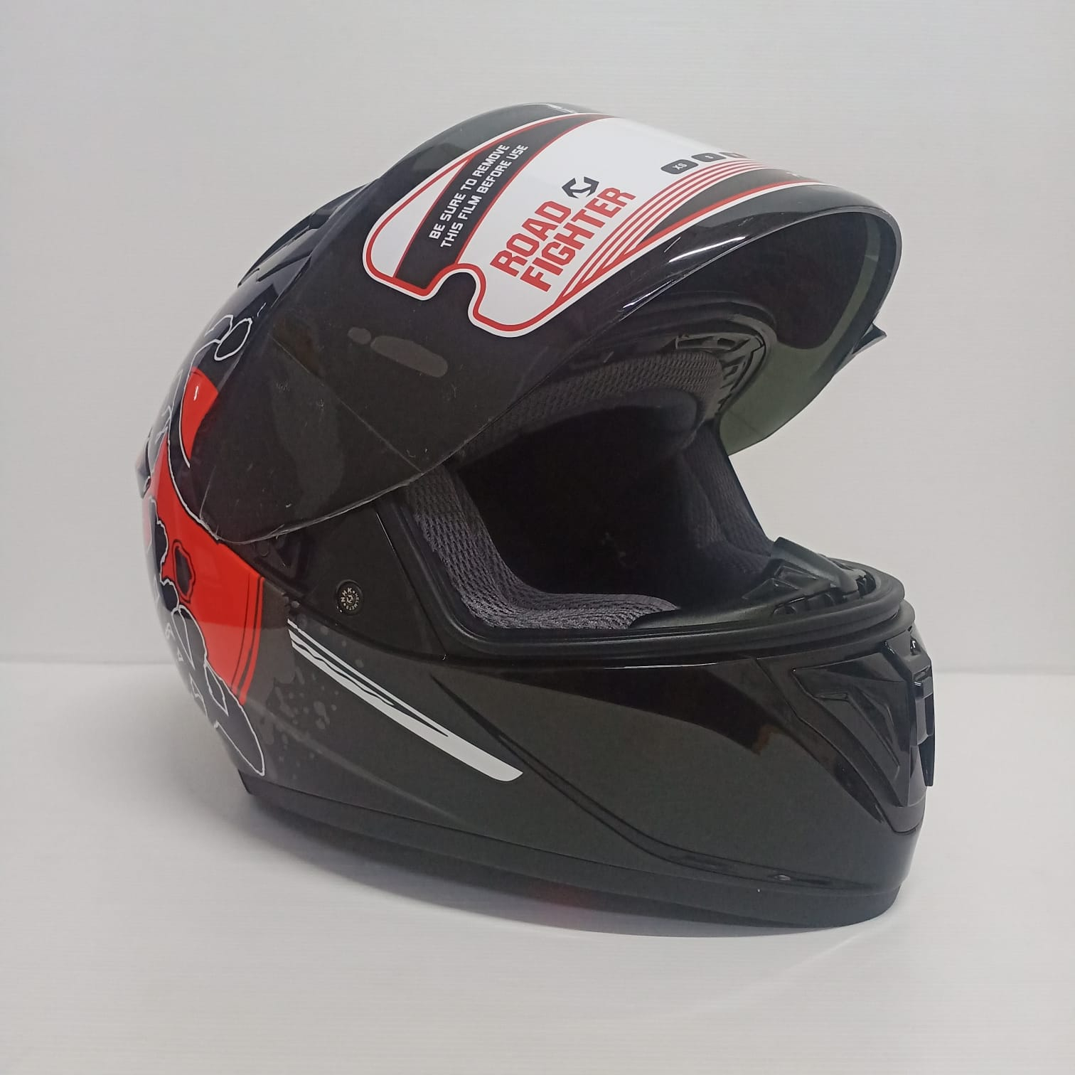 HELM FULL FACE NHK GP PRIME BUSHIDO #1 BLACK RED SINGLE VISOR 1V DARK SMOKE