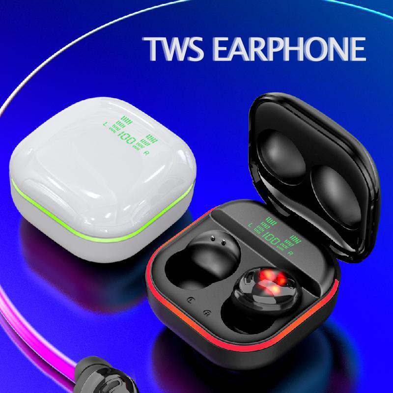 TWS Wireless Earphone Bluetooth 5.1 Gaming Earbuds  Noise-cancelling e-sports Headphones Headset low delay Intelligent Digital Display Breathing Lamp Waterproof Upgraded Bluetooth - S190(COD)