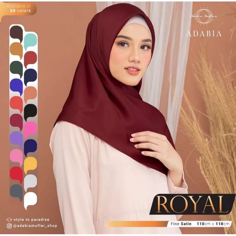 HIJAB ORI ROYAL ADABIA Hijab Segi Empat Polos Satin