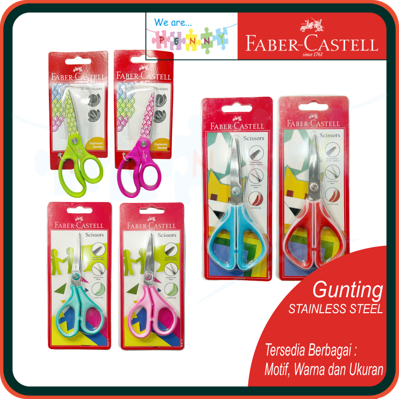 

Faber Castell Gunting Stainless Steel Scissor Berbagai Ukuran, Motif dan Warna 100% Original