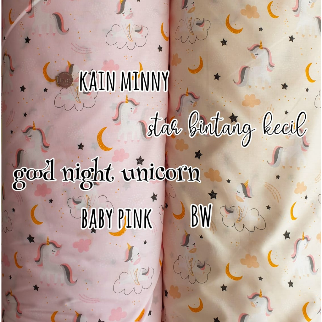 GOOD NIGHT UNICORN - KAIN SPREI KATUN LOKAL METERAN STAR BINTANG KECIL