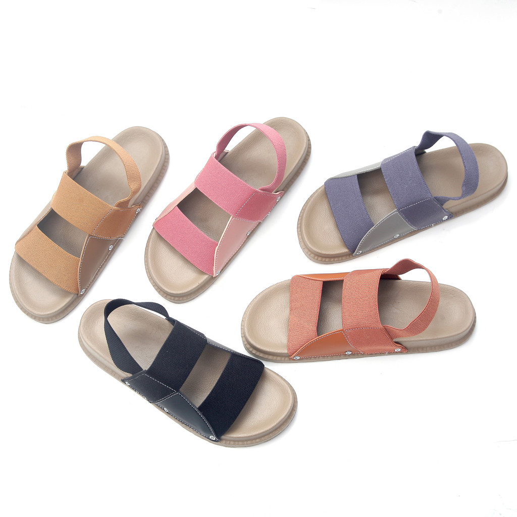 Sandal Platform Tali Karet Wanita Nyaman Modis Sendal Stylish Praktis Fleksibel Trendy Kasual Sehari hari