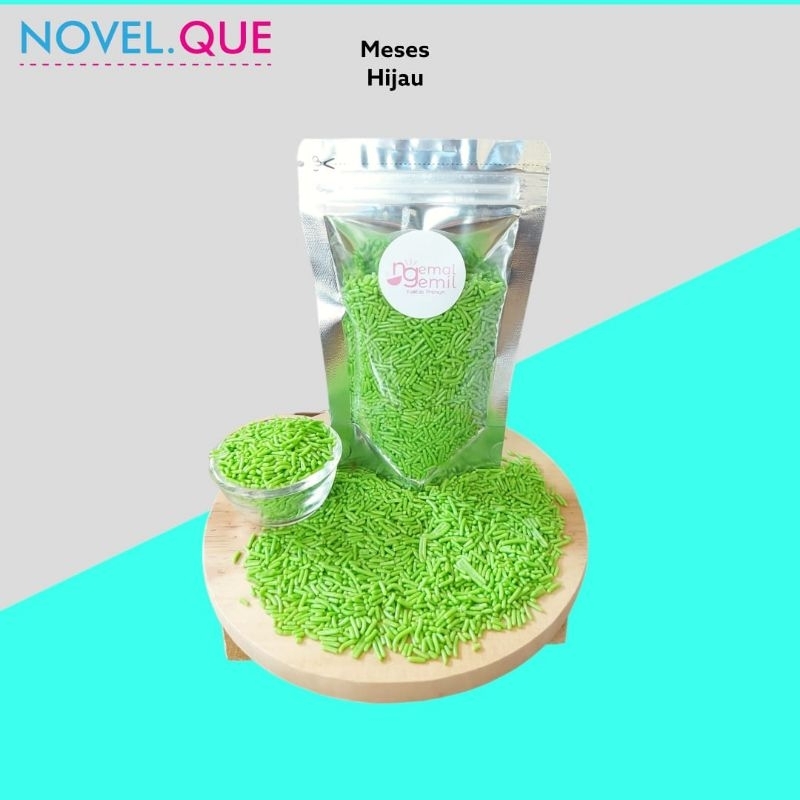 

Meses Pouch Hijau Meses Butiran Coklat Sprinkle Topping Donut Kue Bolu Kuaitas Premium