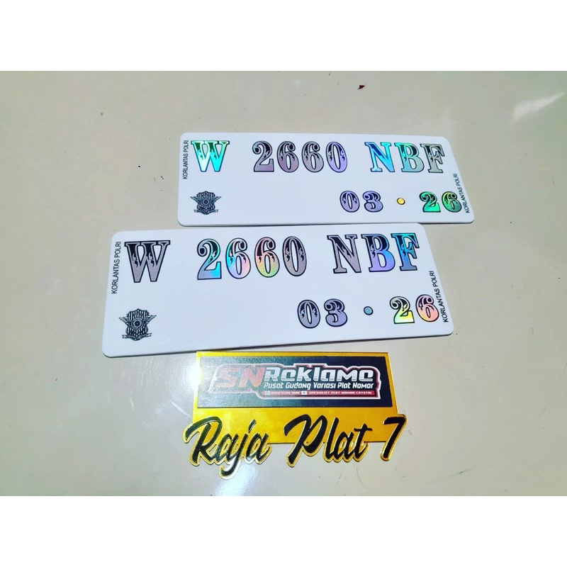 PLAT NOMOR MIKA DATAR MOTOR HOLOGRAM, keren, mewah,