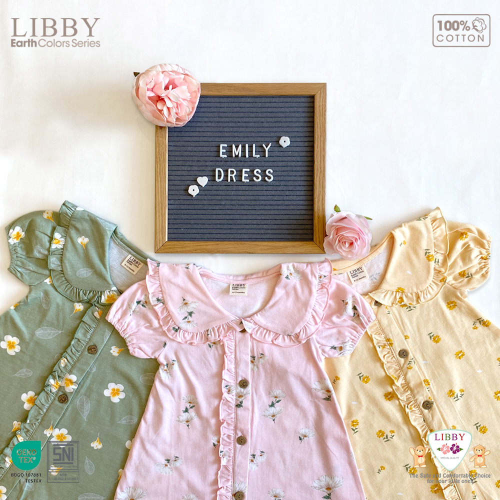 Libby Baby Emily Dress Gaun Dress Anak Perempuan