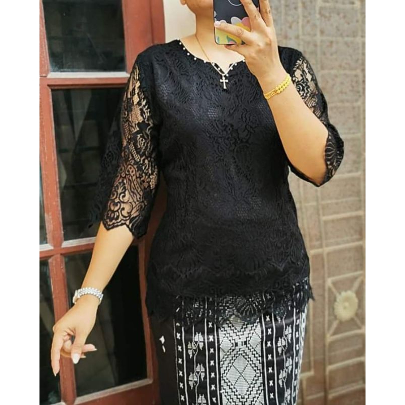 Set kebaya brukat tenun ld 150 cm jumbo bigsize