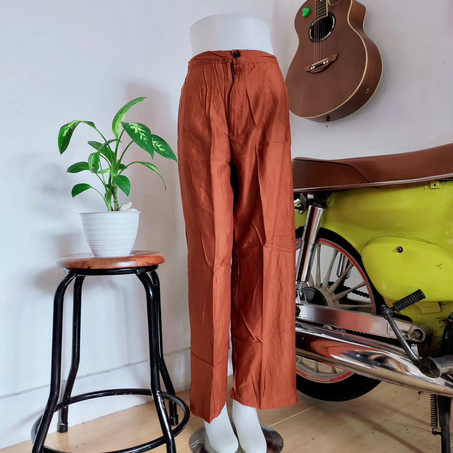 CELANA PANJANG KULOT KANCING POLOS RAYON BALI