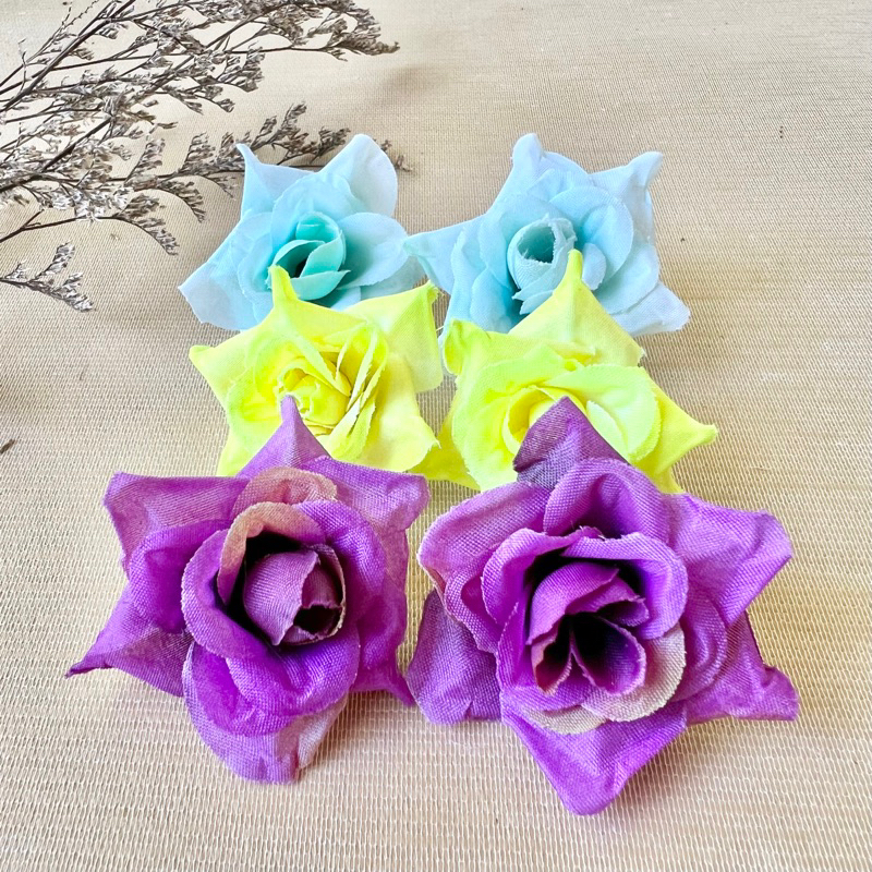 Bunga aplikasi KEPALA MAWAR MEKAR Kertas BUNGA MAWAR PUTIK KECIL ARTIFICIAL BAHAN HIASAN TERMURAH Sa