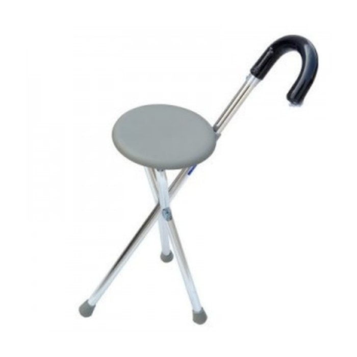 Tongkat + Tempat Duduk / Kursi Lipat Sholat Lansia Travelling Haji - OneMed Gea Sella