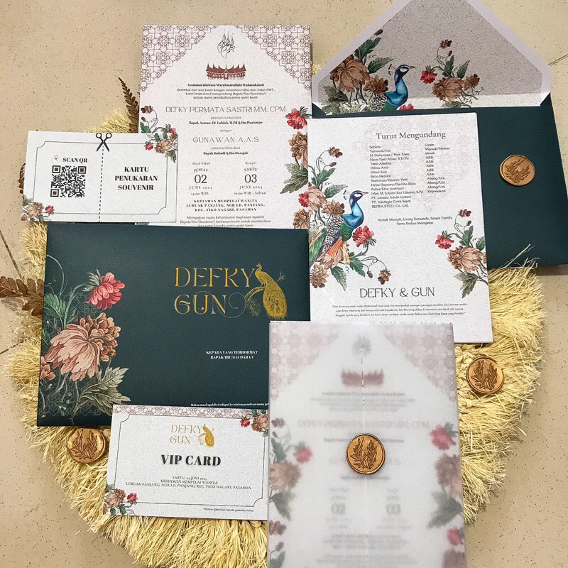 [Harga utk 1pcs] Cetak Undangan Pernikahan Bisa REQUEST Kertas/Paper Wedding Invitation PREMIUM SEAL