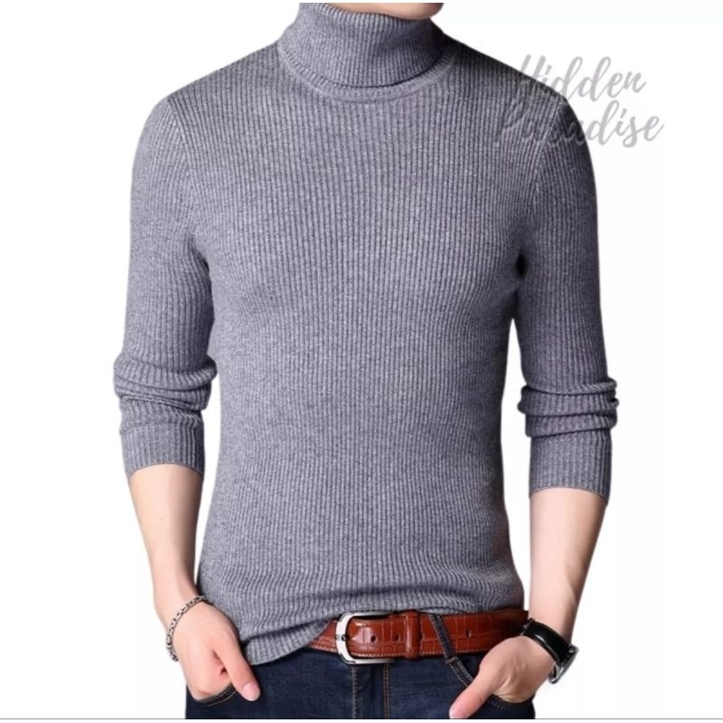 KAOS RIB TURTLENECK PREMIUM/LEHER TINGGI/KERAH BERDIRI