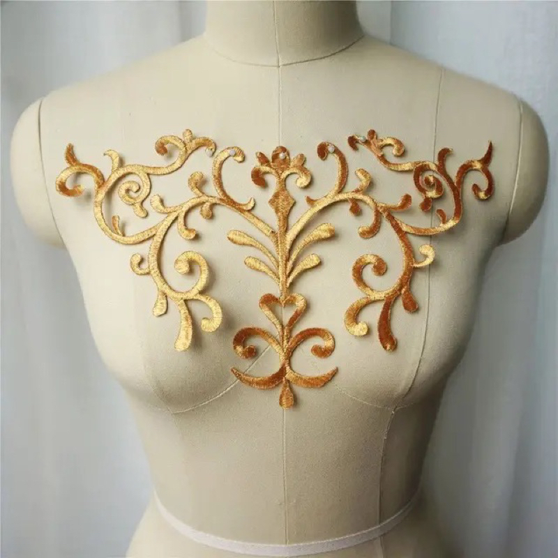 Iron On Patches For Cosplay Gold Embroidery Appliques