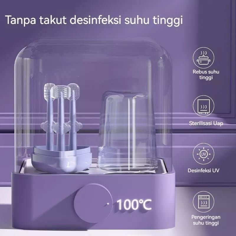 Sikat Gigi Bayi 3 in 1 Perawatan Mulut Lidah Bahan Silikon Bebas BPA FREE Food Grade bisa Untuk Newborn ada Kotak Pelindung