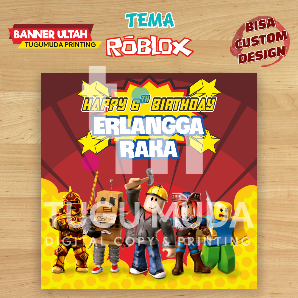 Cetak Banner|Backdrop|Spanduk Ultah/Ulang Tahun Anak - ROBLOX