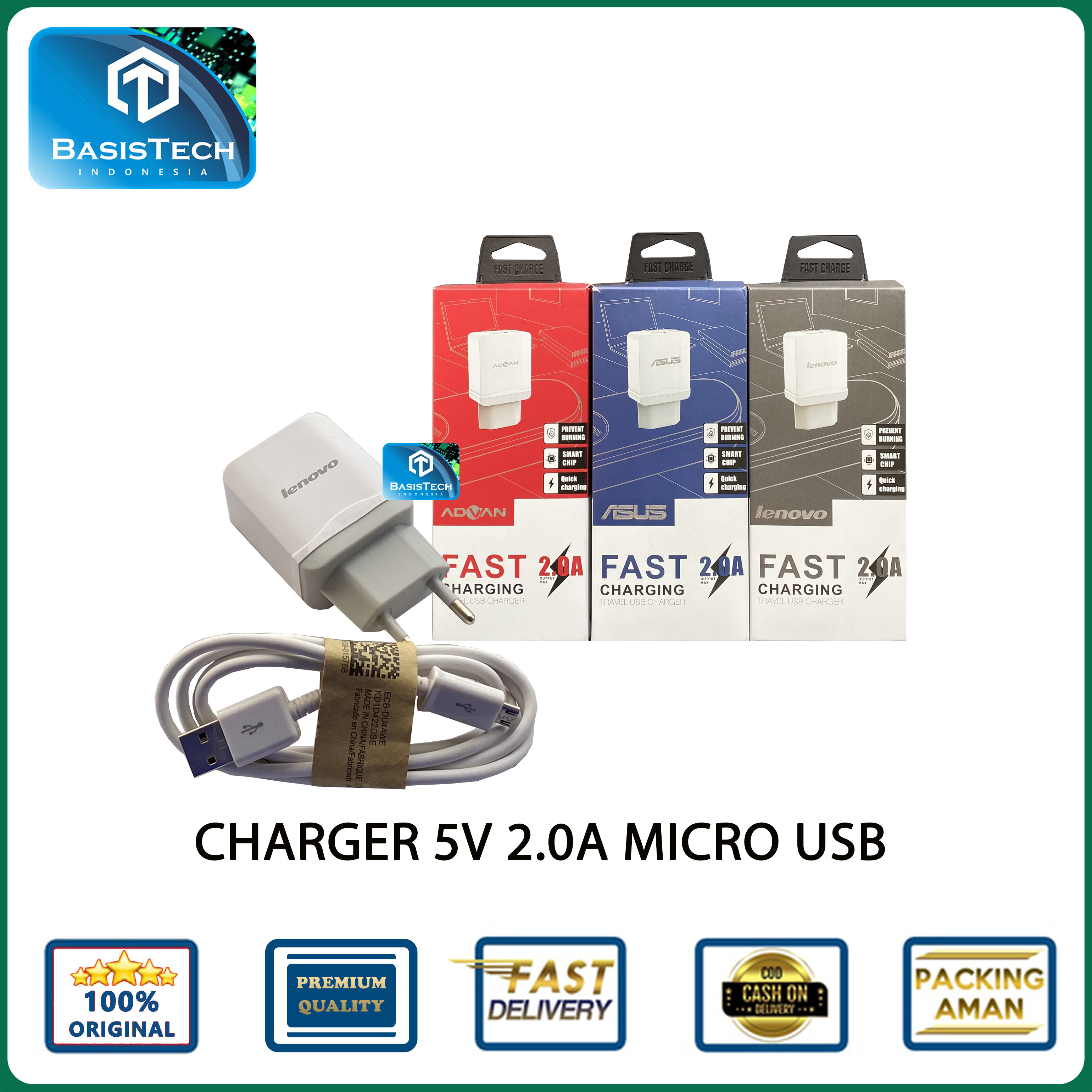 CHARGER MICRO USB V8 2.0A FAST CHARGING BTJ-051 ORIGINAL QUALITY