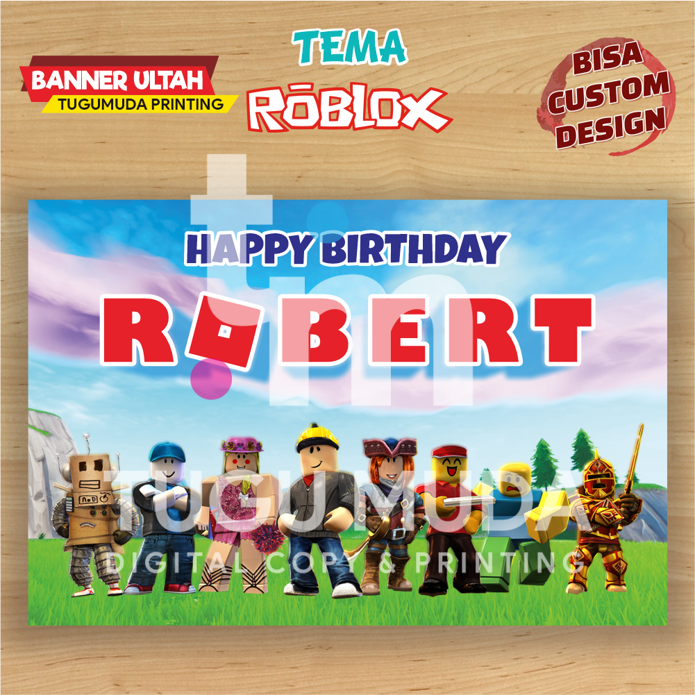 Cetak Banner|Backdrop|Spanduk Ultah/Ulang Tahun Anak-ROBLOX ADVENTURE