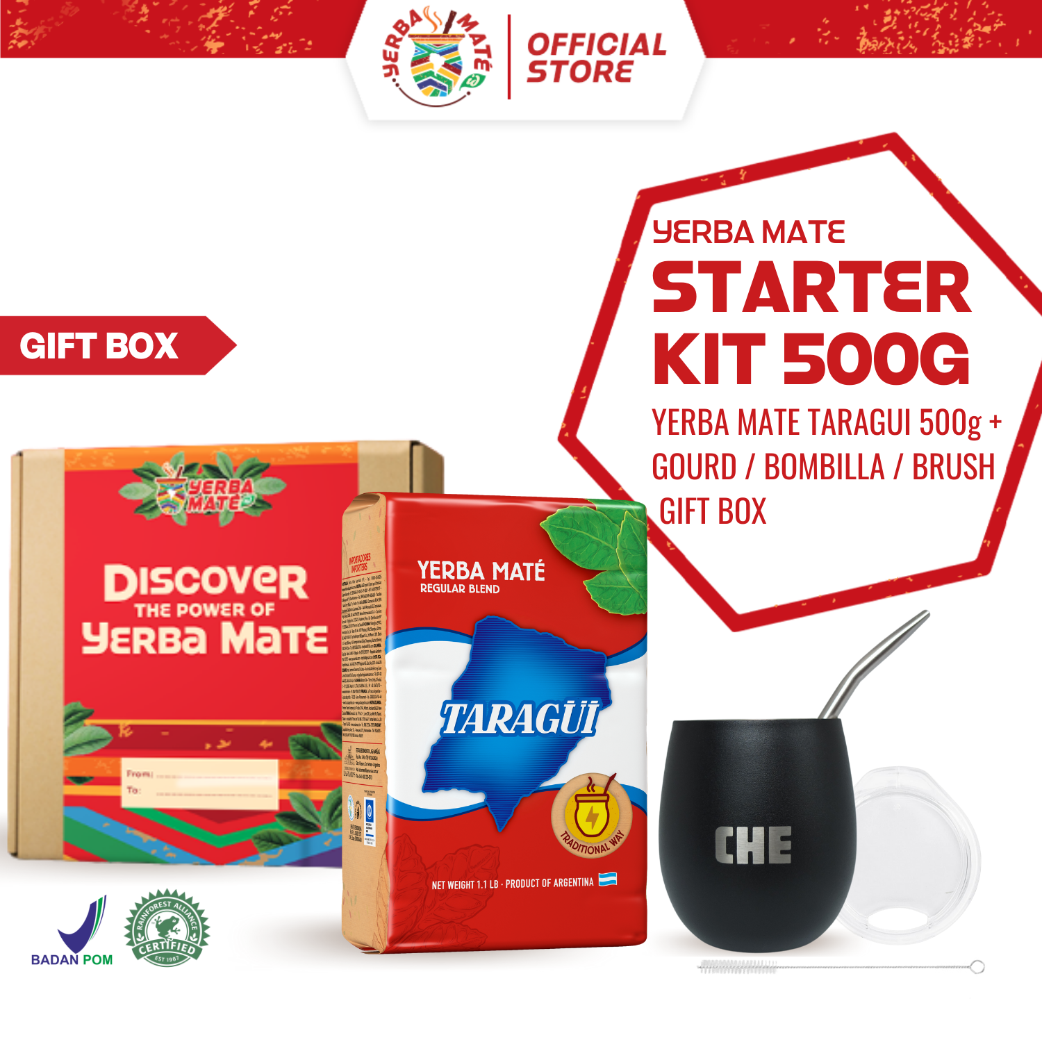 

Gift Box Taragui Yerba Mate Starter Kit 500g