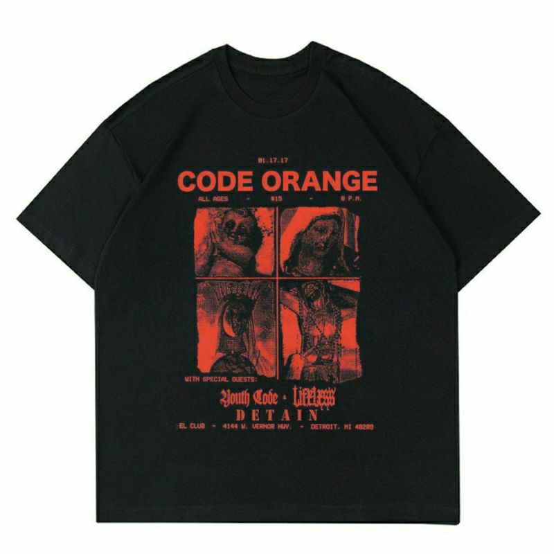 BAJU CODE ORANGE | T-SHIRT CODE ORANGE BLACK | KAOS BAJU CODE ORANGE | KAOS OVERSIZE | BAJU KAOS VIN