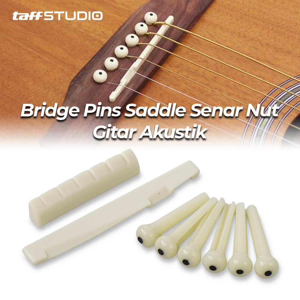 TaffSTUDIO Bridge Pins Saddle Senar Nut Gitar Akustik - A009 - Beige