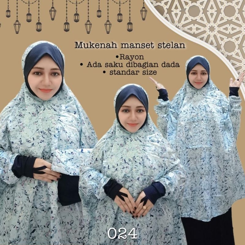 MUKENA MANSET STELAN BERLENGAN ATAS BAWAH