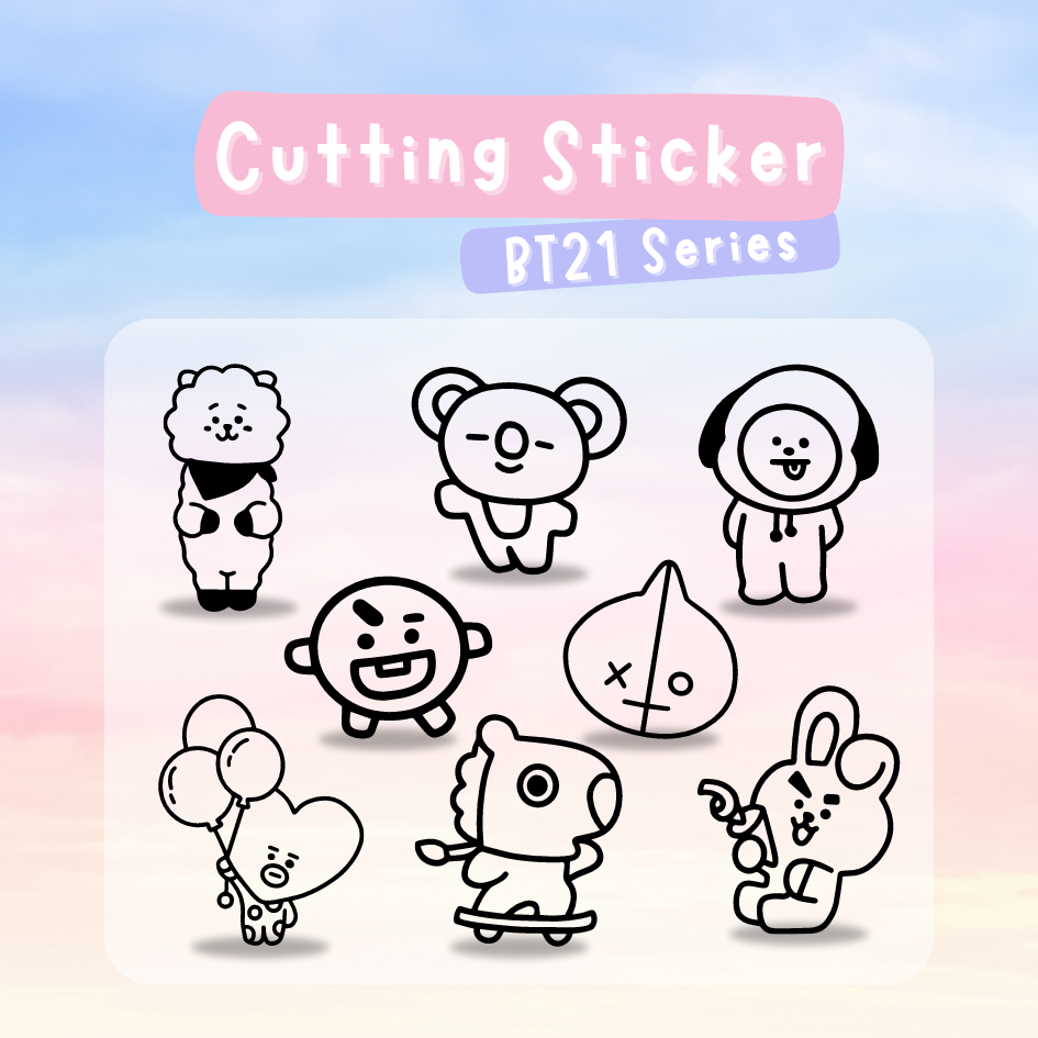 Sticker Kpop Weverse Cutting Sticker BTS BT21 Min Yoongi Suga Stiker Aesthetic Stiker Laptop Stiker 