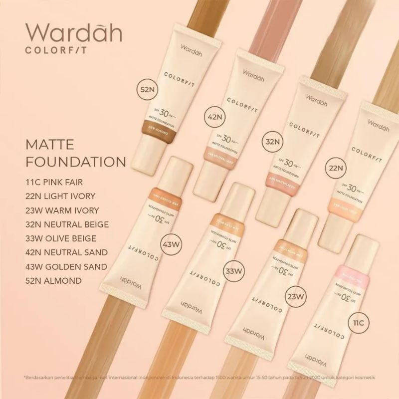 Wardah Colorfit Matte Foundation SPF 30 PA++ 25ml