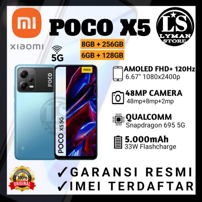 Xiaomi poco x5 5G nfc garansi resmi (6/128gb & 8/256gb)